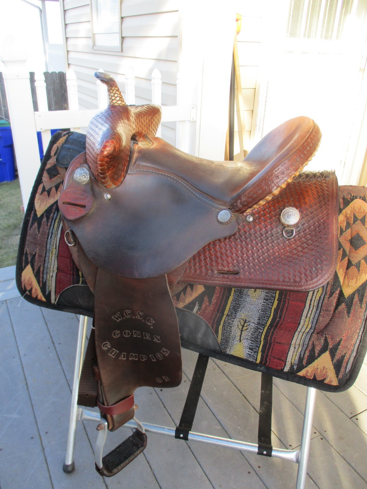 15'' FQH BARS #425 DAKOTA SADDLERY  WESTERN BEAR TRAP BARREL SADDLE