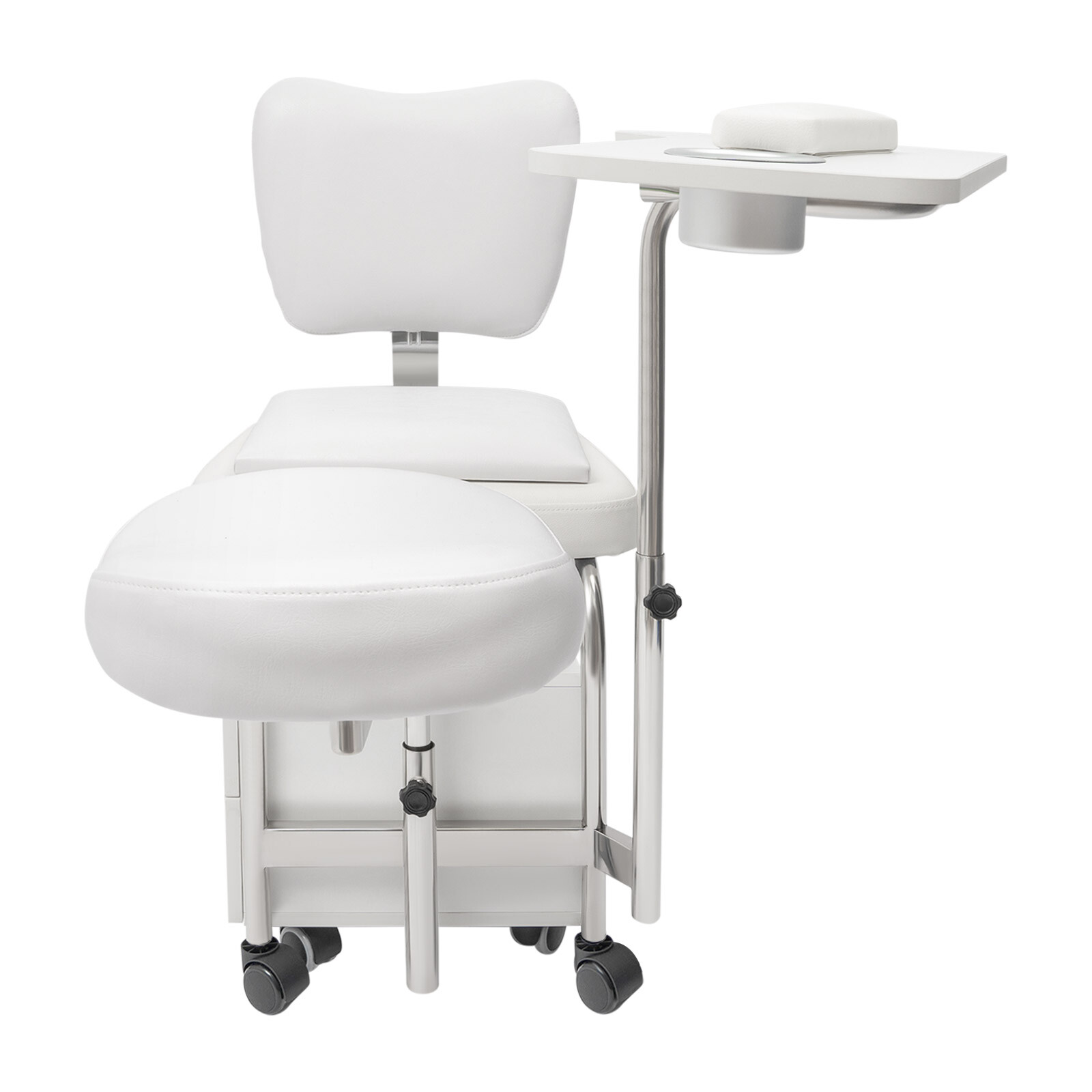 Manicure Pedicure Chair Nail Table Trolley, Adjustable Nail Desk Workstation