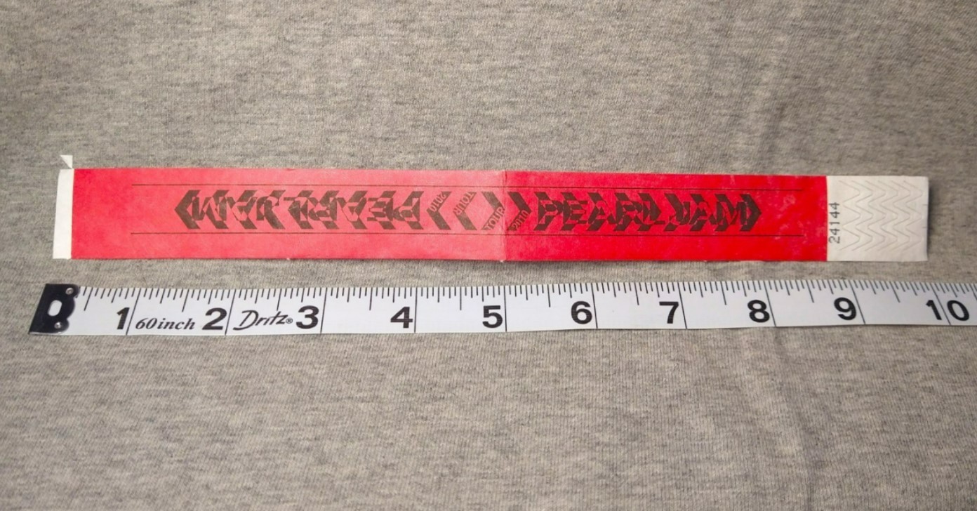 Pearl Jam Wristband Backspacer Tour 2010 Unused Official Red Ten Club Vedder