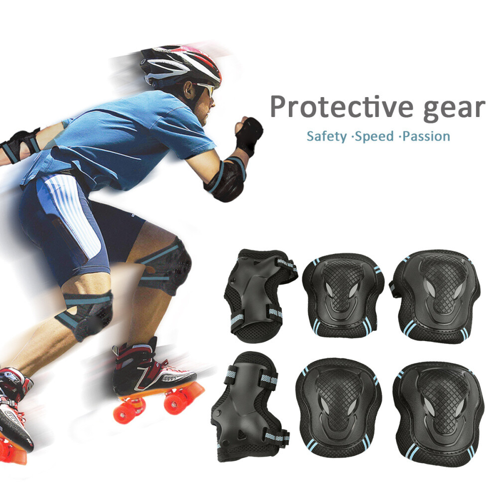 6Pcs Elbow Wrist Knee Pads Safety Protective Gear Guard for Kids Adult Skate