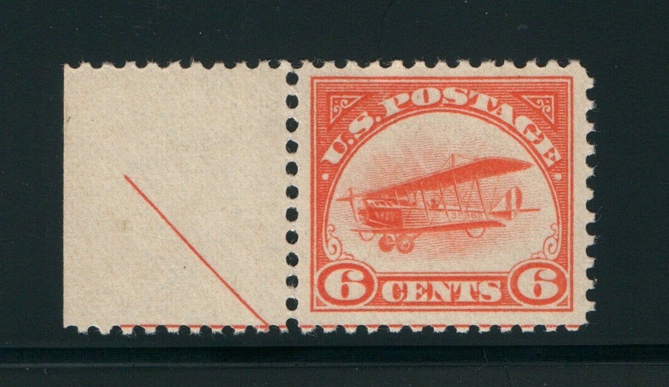 US Airmail Stamps SCOTT C1 Curtiss Jenny VF Margin Copy MNH