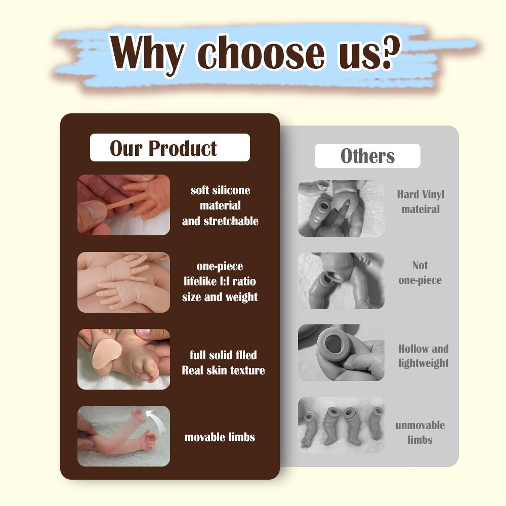 17.72 inch Silicone Reborn Baby Dolls Lifelike Newborn Girl Dolls Dark Brown