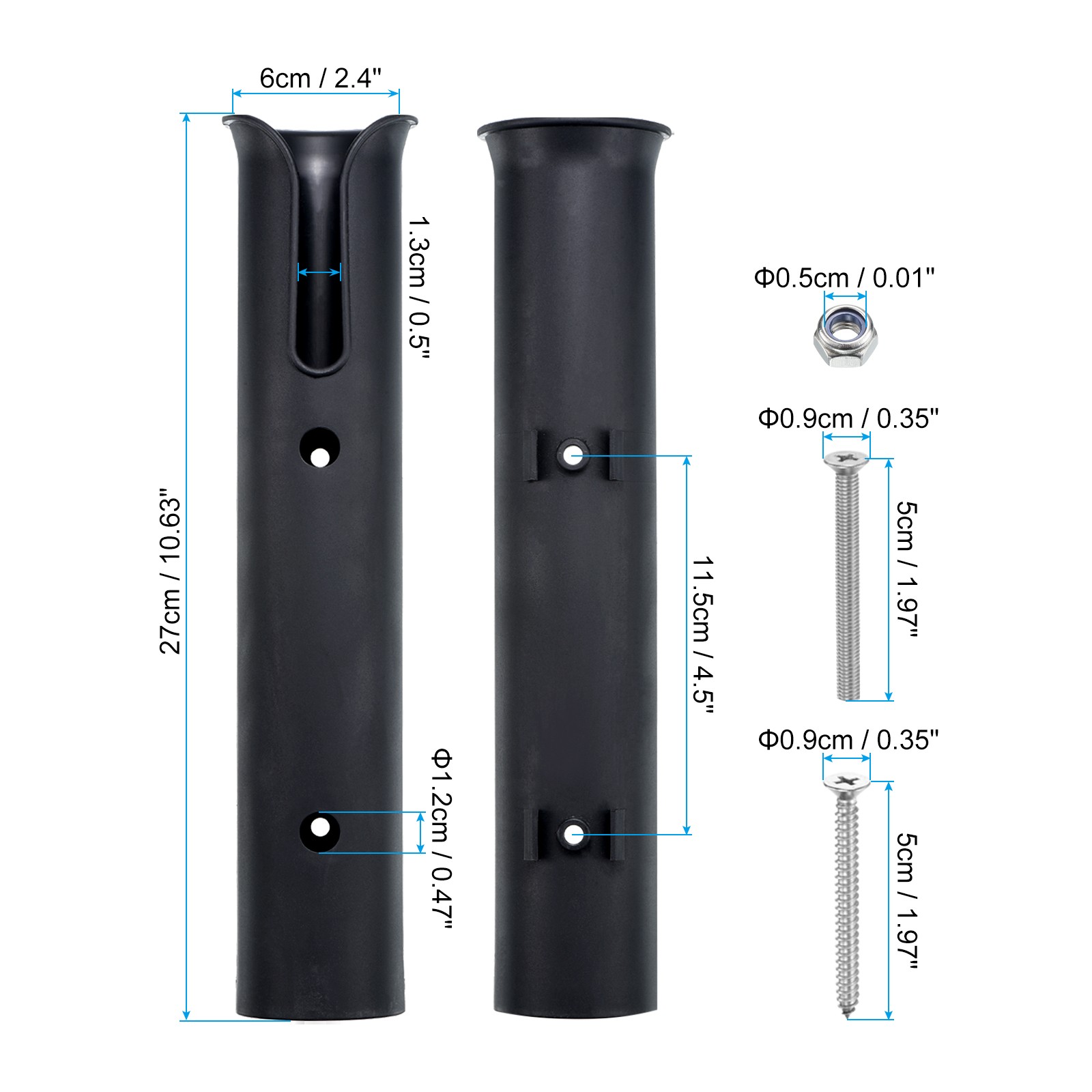 6Pcs Fishing Rod Holder Racks Plastic Boat Pole Bracket Fishing Tube