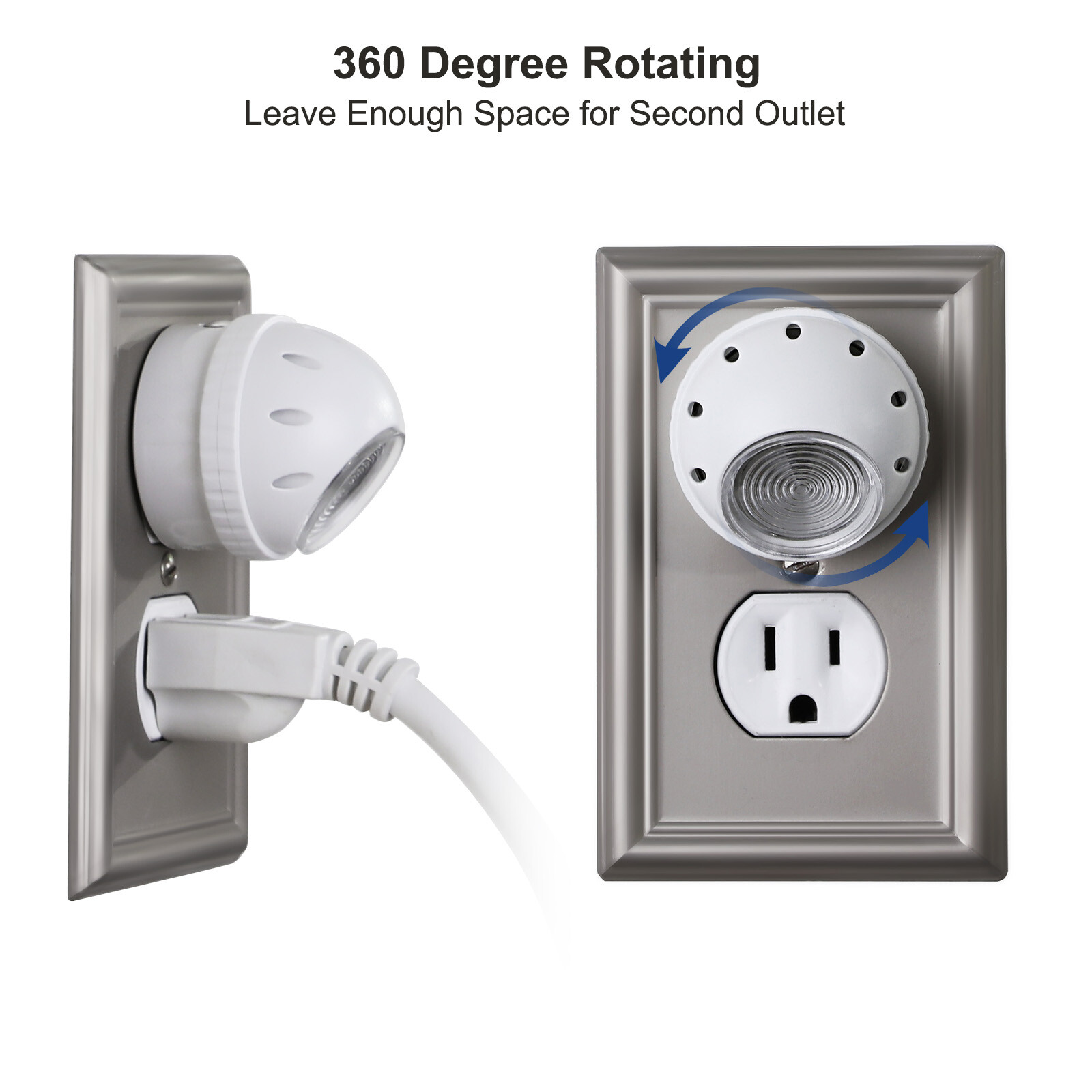 DEWENWILS Plug in Light Sensor Night Light Warm White LED Bedroom Lights 4 Pack