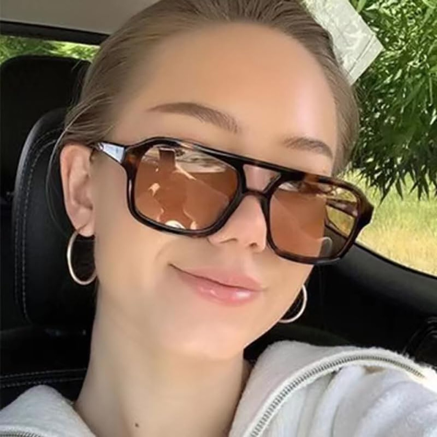 Kursan Retro Square Aviator Sunglasses for Women Men Vintage Trendy Rectangle...