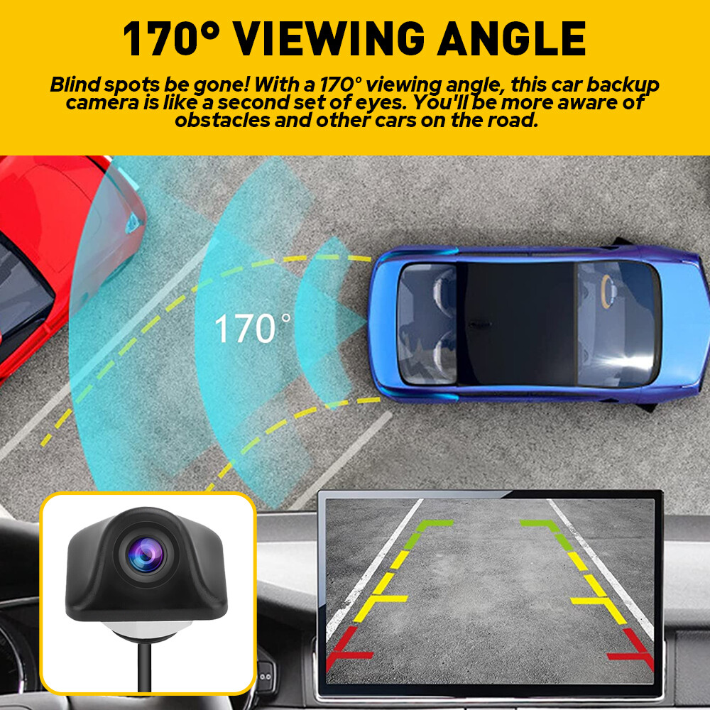 Rear View Reverse Backup Camera Parking 170°Wide Angle Night vision Adjustable
