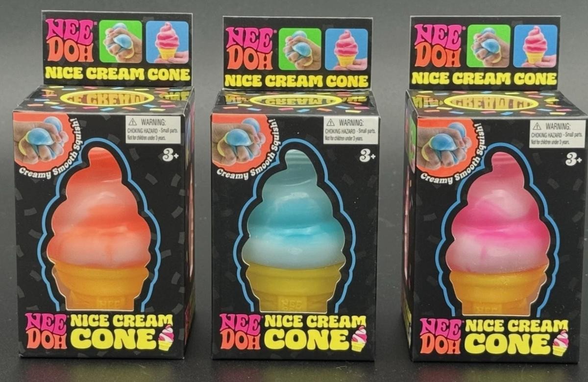 NeeDoh NICE CREAM CONE Ice Cream Swirl Squishy Toy NEE DOH Stress Ball