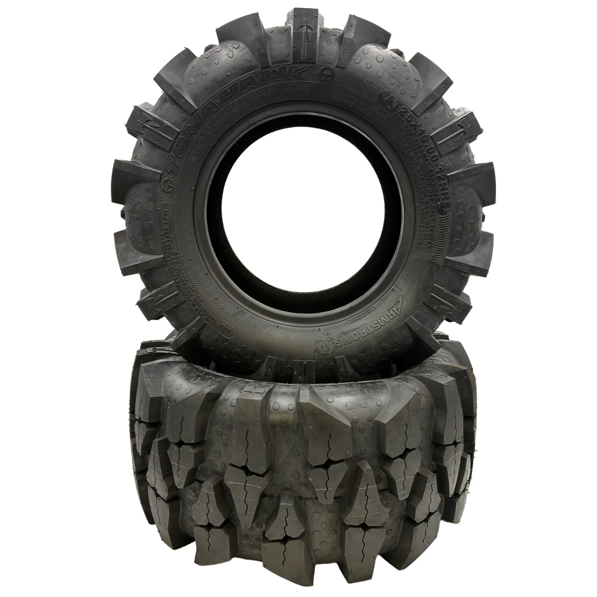 Set of 2 - 25x10.00-12 6 Ply ATV Tire