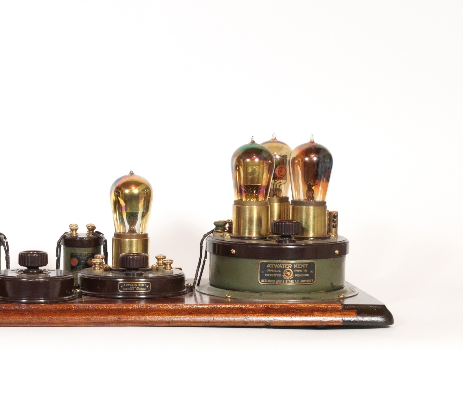 Stunning 1923 Atwater Kent Model 7 Breadboard Radio w/BBT Rainbow Tubes * Works