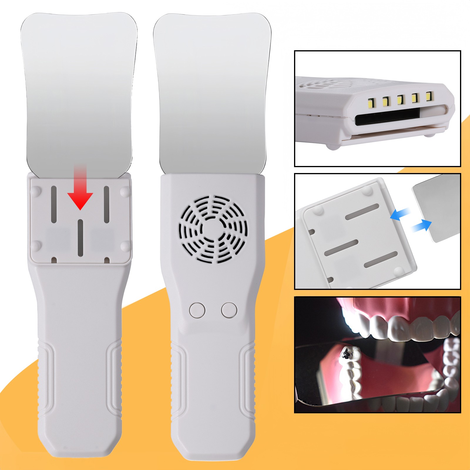 Dental Occlusal Mirror Fog Free LED Intra Oral Photo System Reflector 4*Mirror