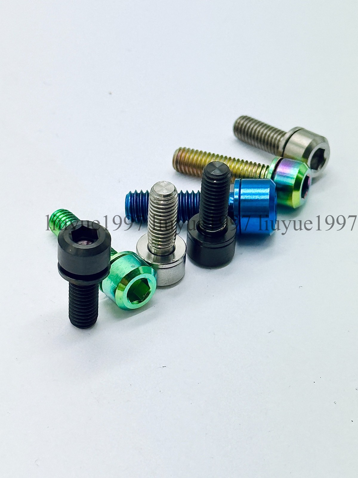 M6 Titanium Bolt Cylindrical Hex Head with Washer Screw for Bike Handlebar Stem