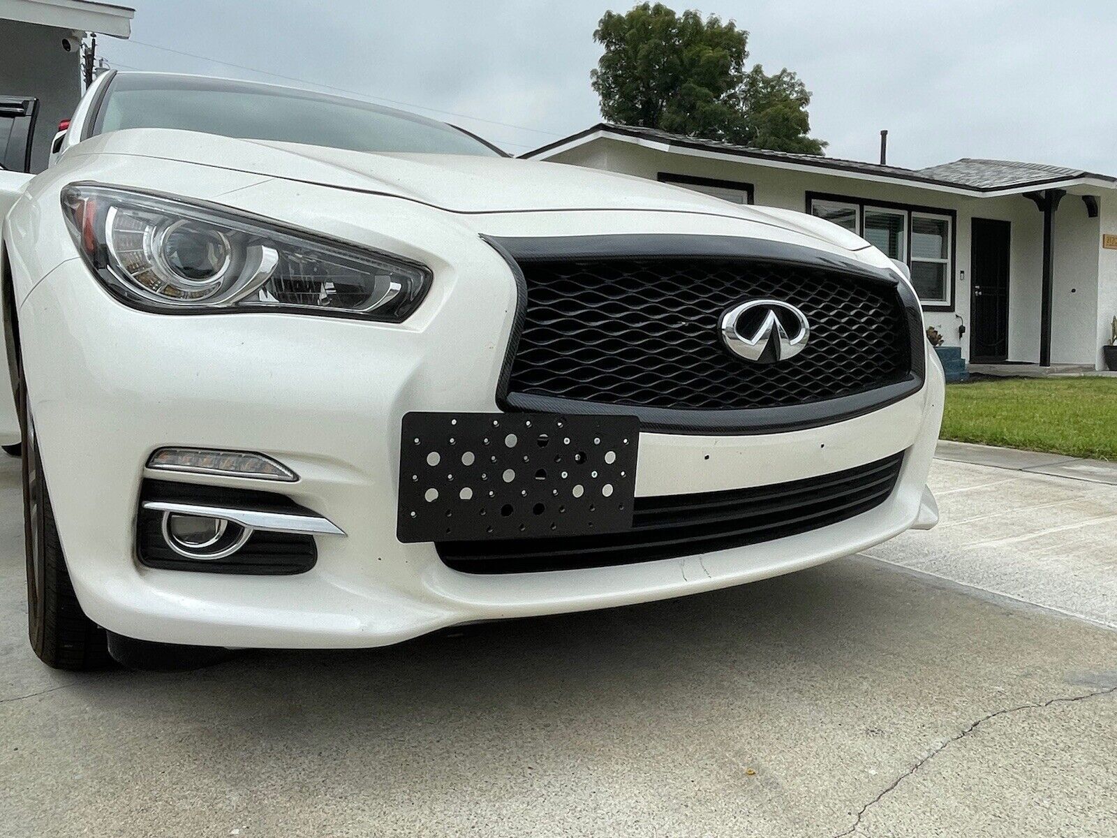 Bumper Tow Hook License Plate Mount Bracket Kit For INFINITI Q50 2014-2024 New