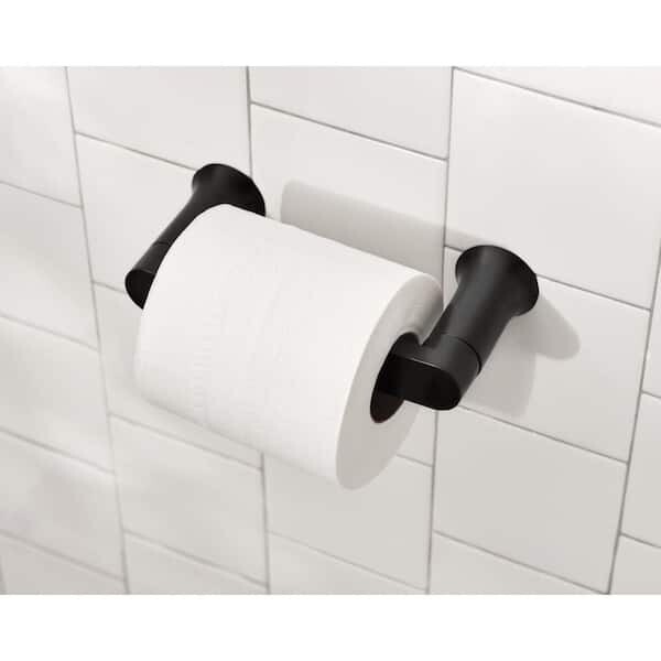 MOEN Genta Pivoting Toilet Paper Holder in Matte Black (BH3808BL)