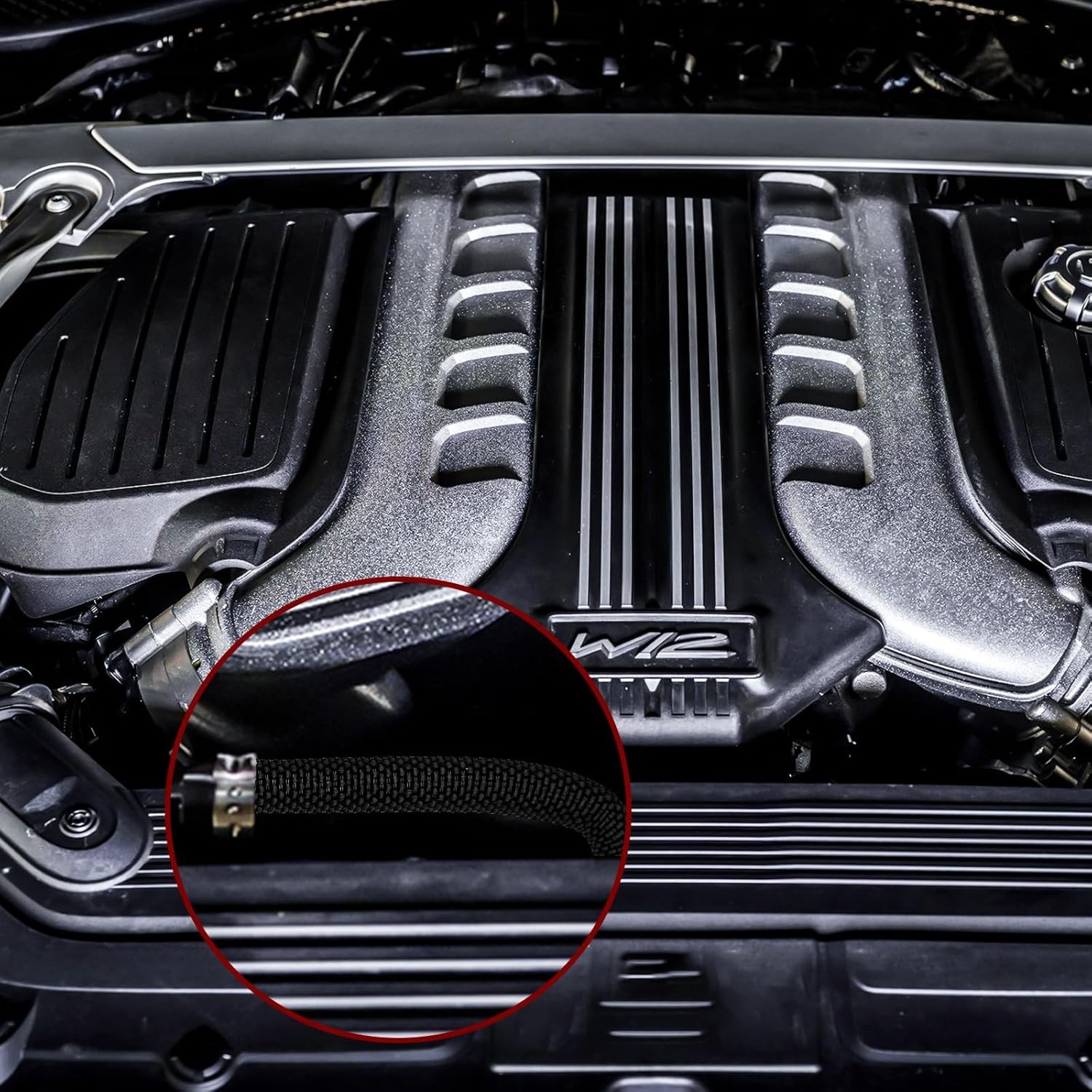 Car High Temperature Braided Wire Loom Black Split-Sleeve Heat Resistant Cover