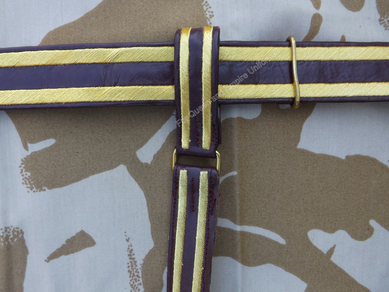 Repro Victorian Royal Engineer Officer Sword Belt. Large size.