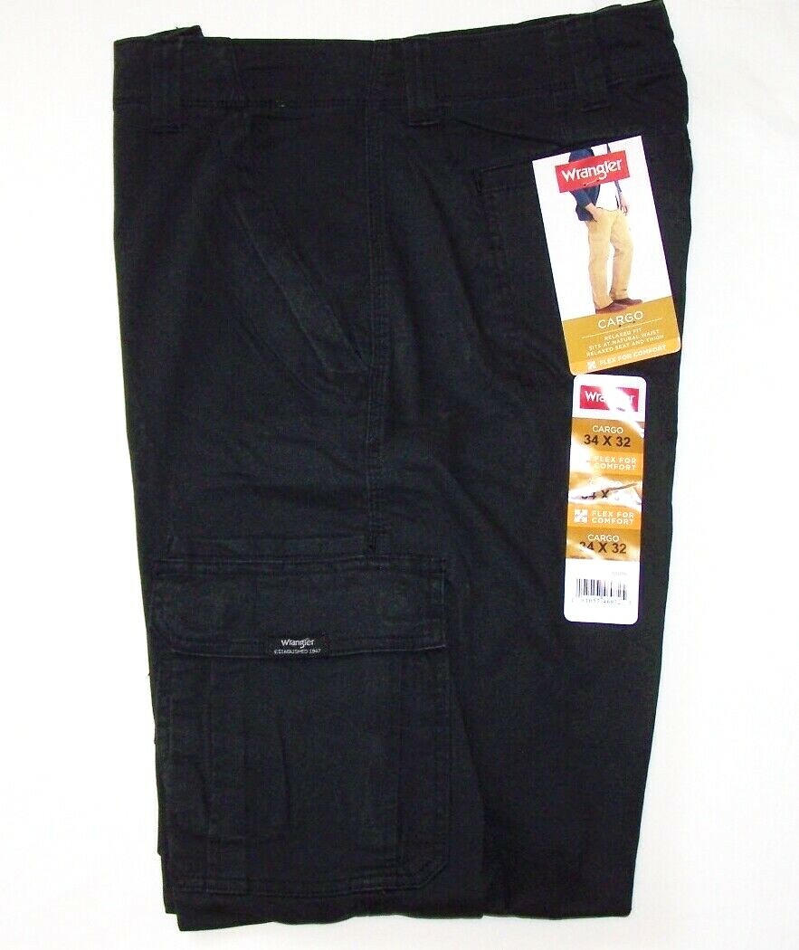 Men's Wrangler Relaxed Fit Cargo Pants w/ Stretch Relaxed Fit 4 COLORS ALL SIZES
