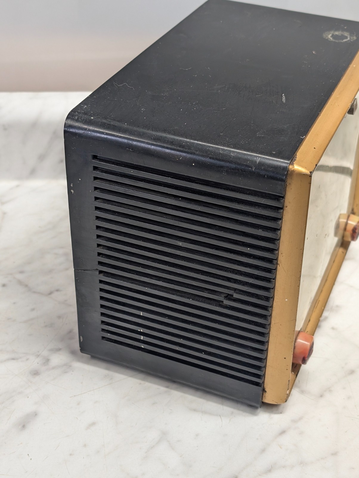 Sylvania Model 541B AM Tube Clock Radio Black Mid Century Modern Design