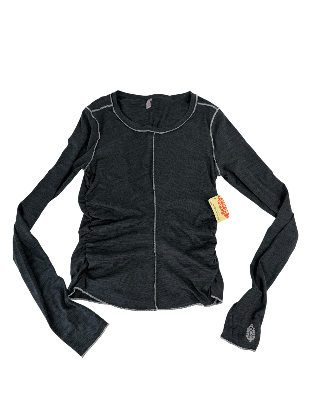 Free People FP Movement Right On Run Long Sleeve Shirt Black Size Small S