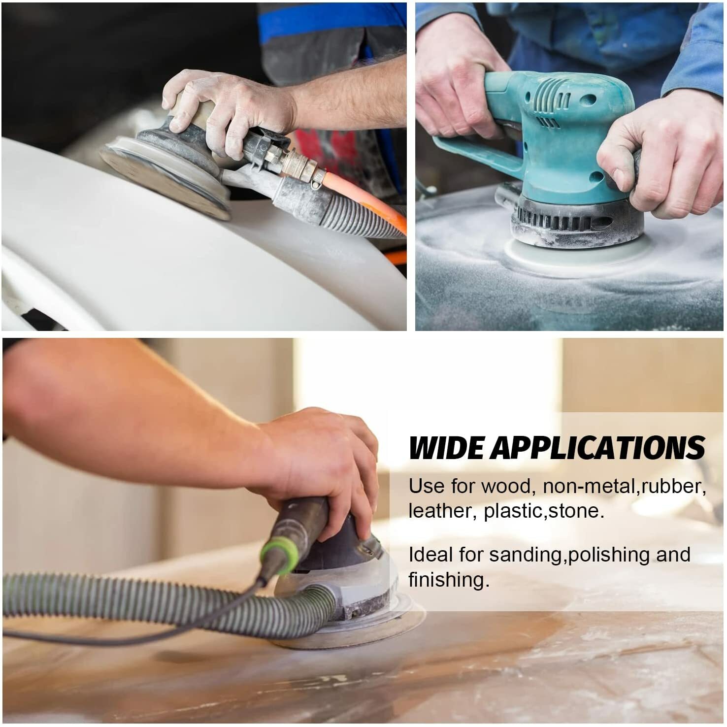 5 Inch 400-10000 Grit Sanding Discs Hook Loop Orbital Sander Paper,Interface Pad