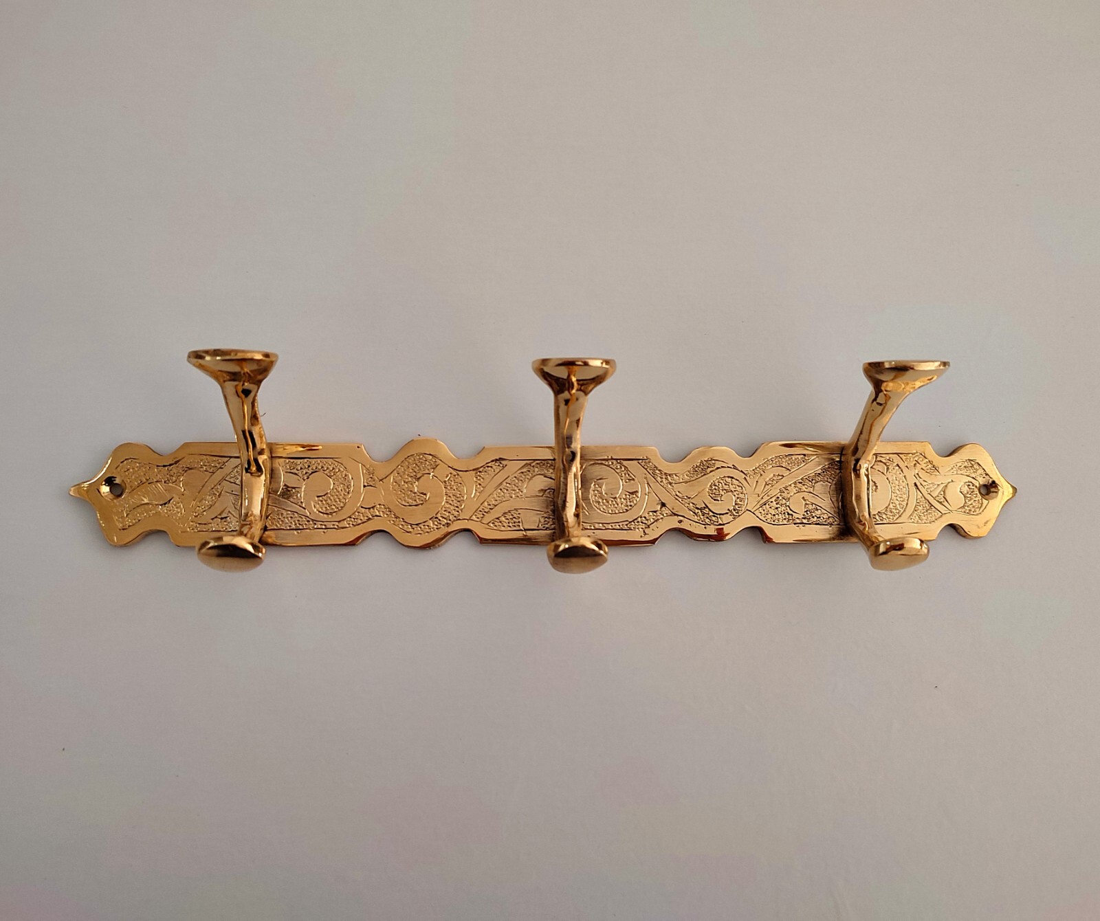 Handcrafted Double Brass Hooks, Moroccan Style Bathroom Brass Hooks.