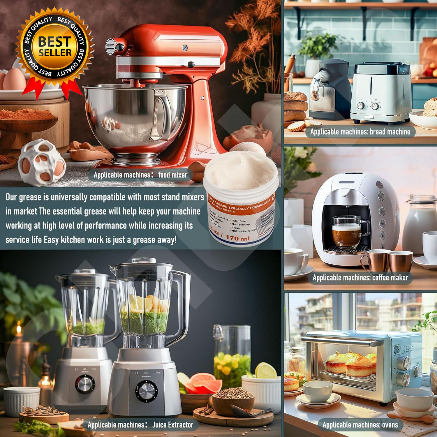 6 Oz Food Grade Grease for Kitchenaid Stand Mixer Maintain the Performance