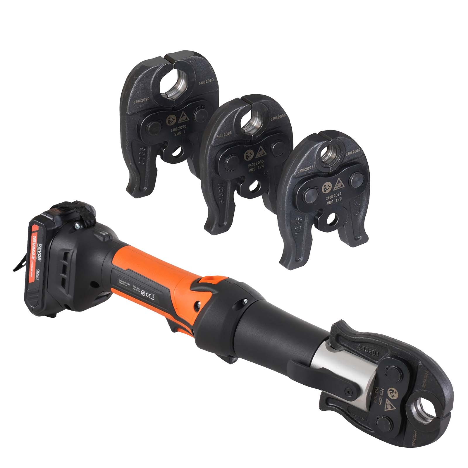 Uimoso Pro Press Tool Pipe Crimping Kit Press Tool Battery Kit 1/2" 3/4" 1" Jaw