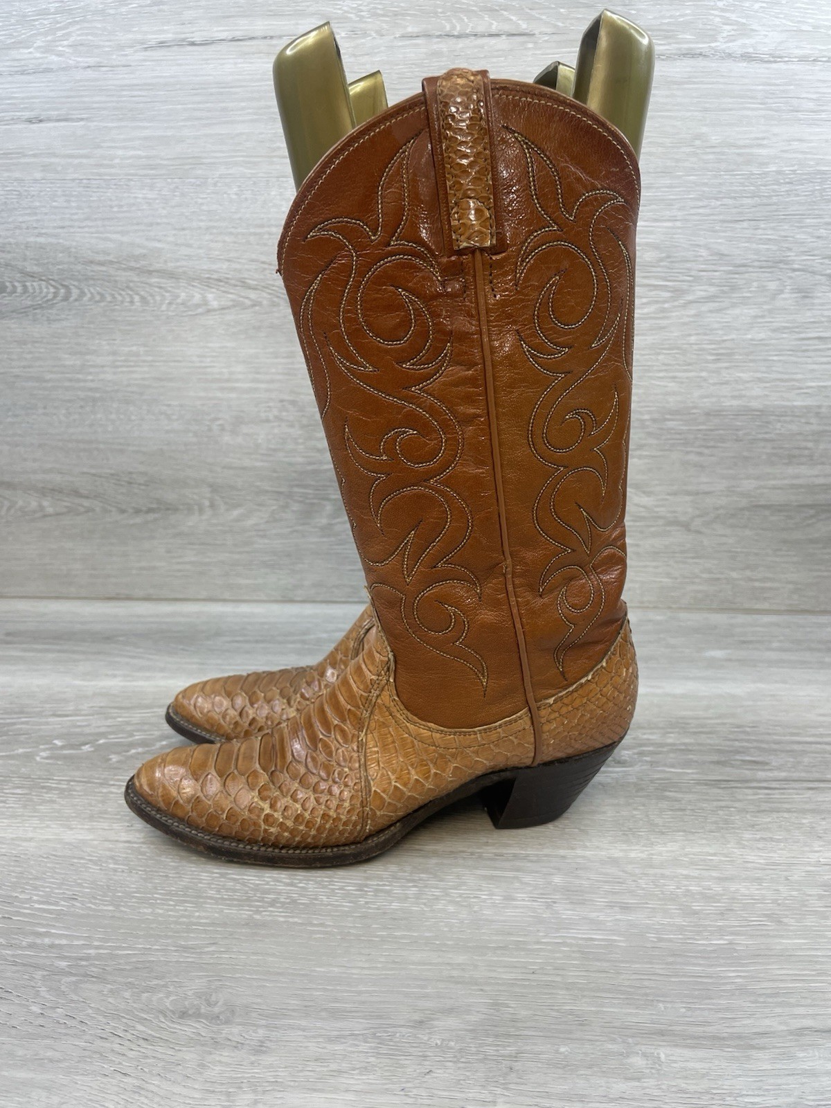 Dan Post Exotic Python Snakeskin 8.5A Leather Western Cowgirl Boots Women’s