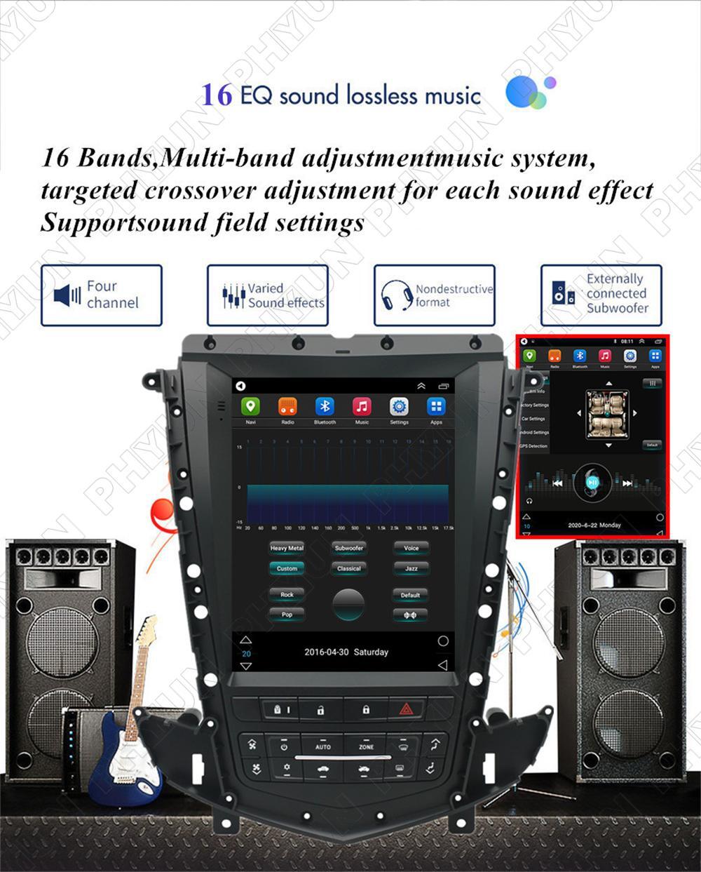 9.7'' Vertical Stereo Radio Android 11 GPS Head Unit For Cadillac SRX 2009-2012