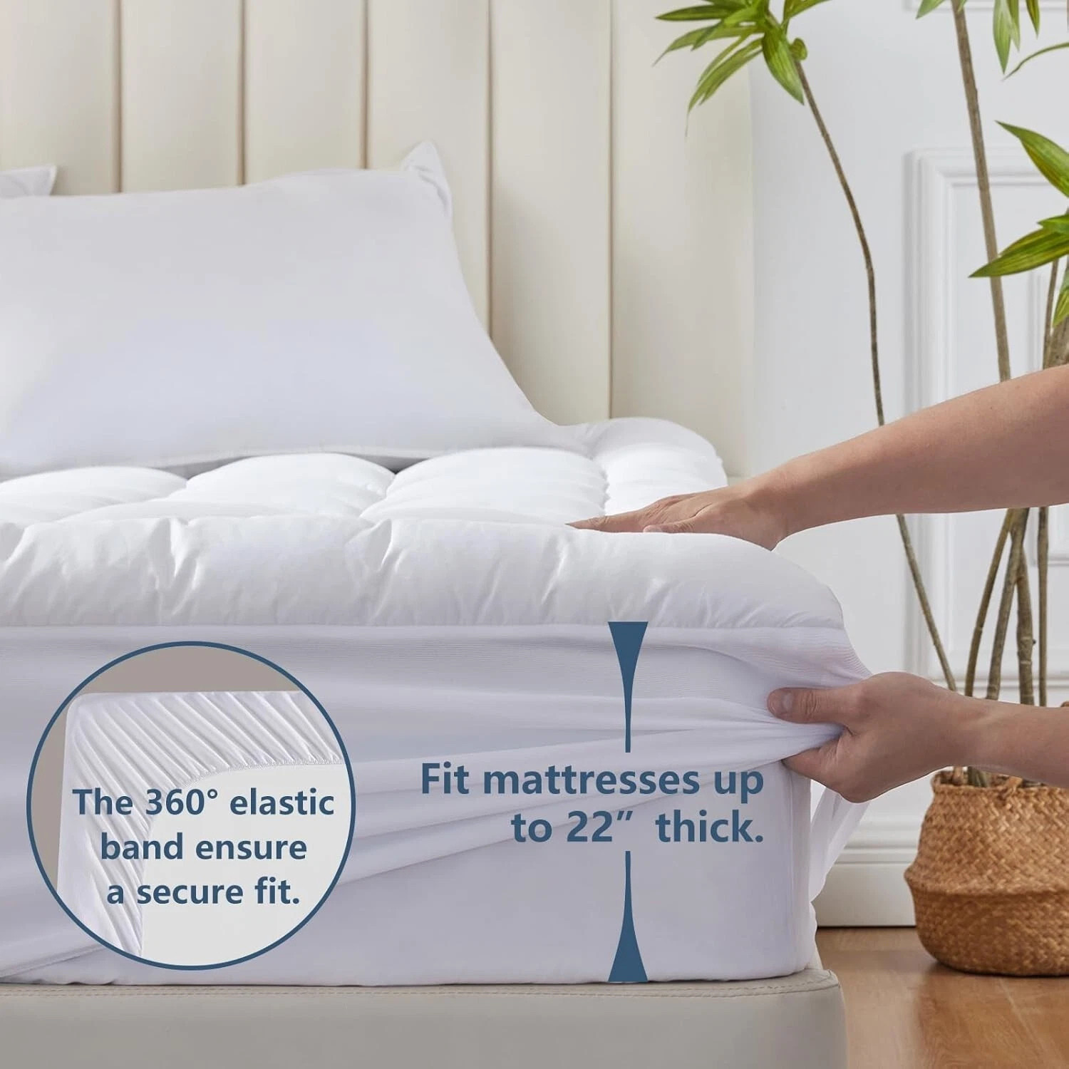 4 Inches Thick Mattress Topper Quilted Cooling Mattress Topper Pad MATTRESS PAD