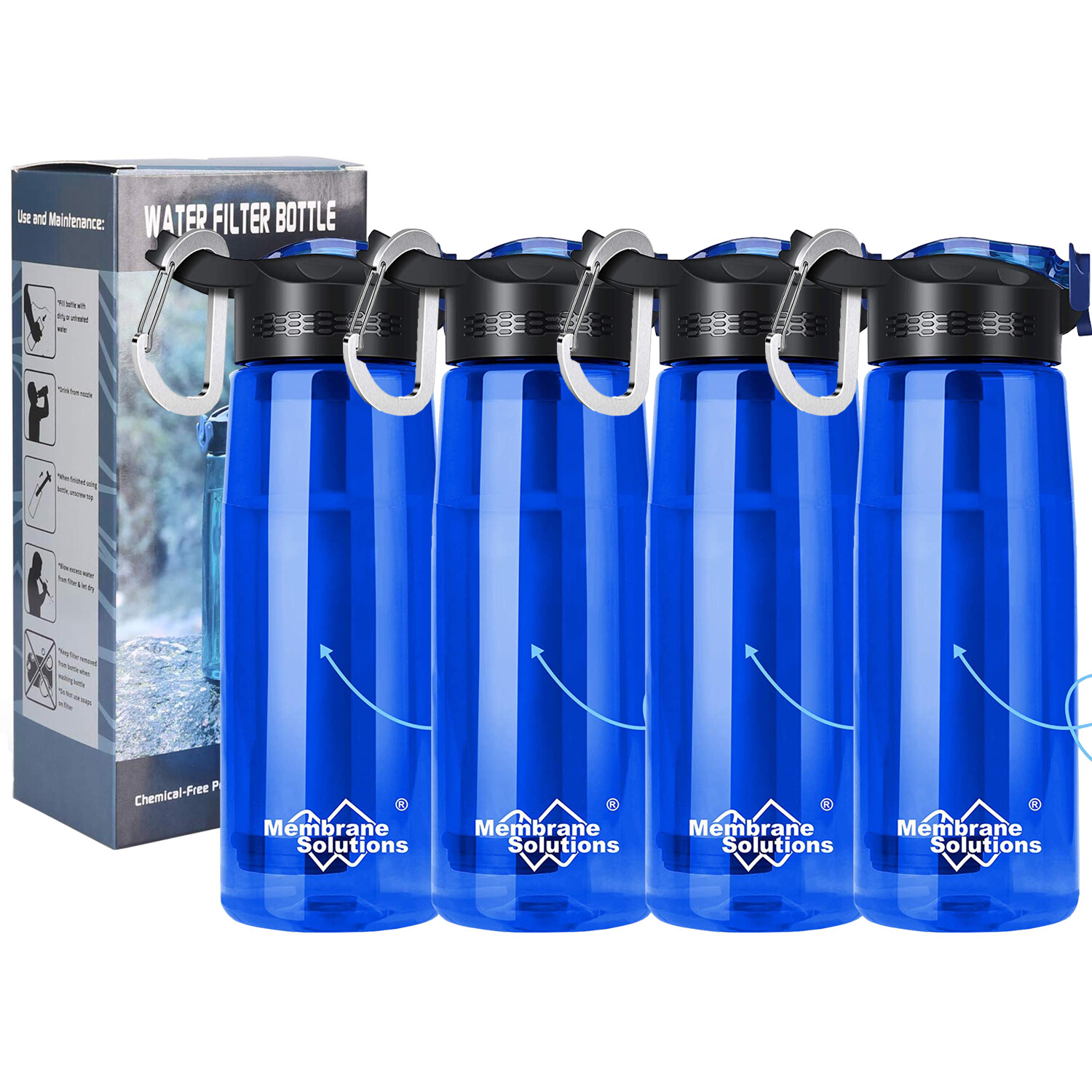 Water Filter Bottles W/Straw Water Filtration Bottle Purifier Outdoor Emergency