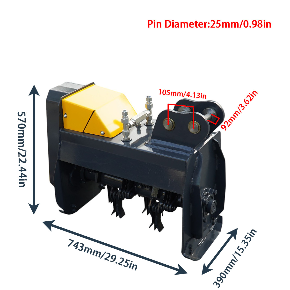 Flail Mower Hydraulic Mowing Flail Mower Attachment for Excavator with Hoses USA