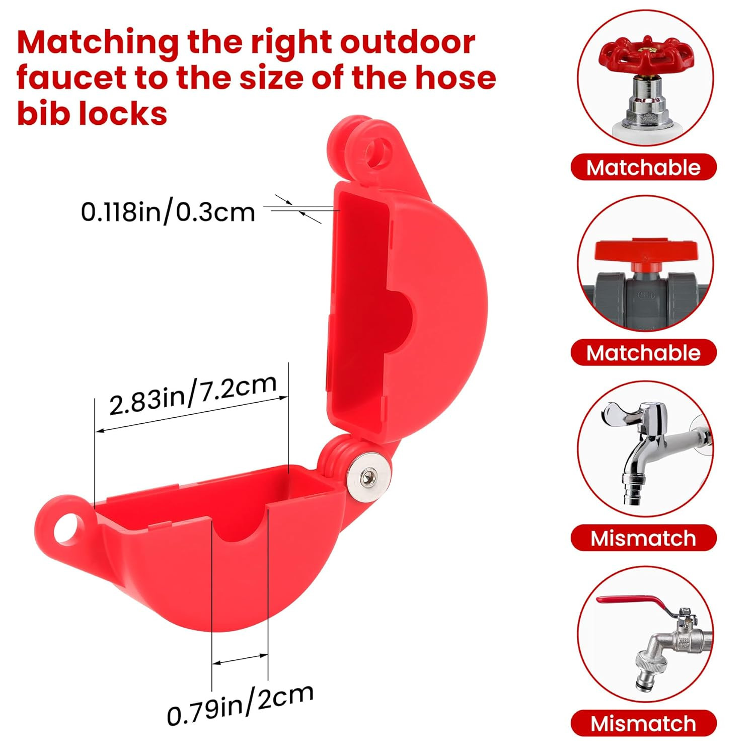 Gate Valve Lockout with Safety Padlock Hose Bib Lock for Water Spigot/Outdoor W
