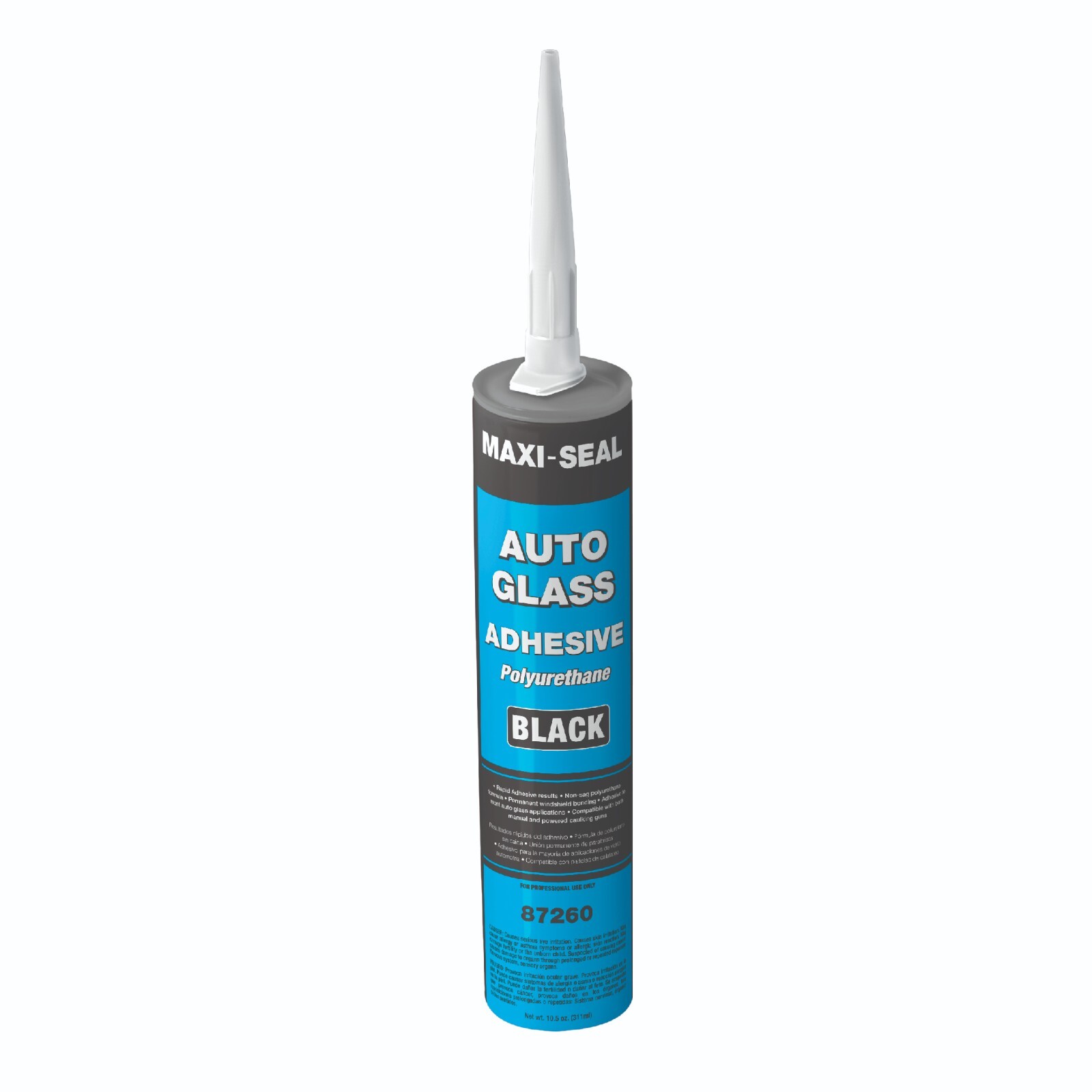 Maxi-Seal Black Polyurethane Windshield Adhesive - White, 10.5oz Tube