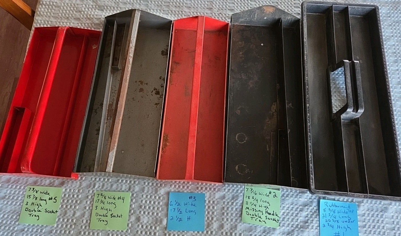 Pick 1 Craftsman Only Tray 16" 17” 18" 20" metal pull out USA Red Gray Tool Box