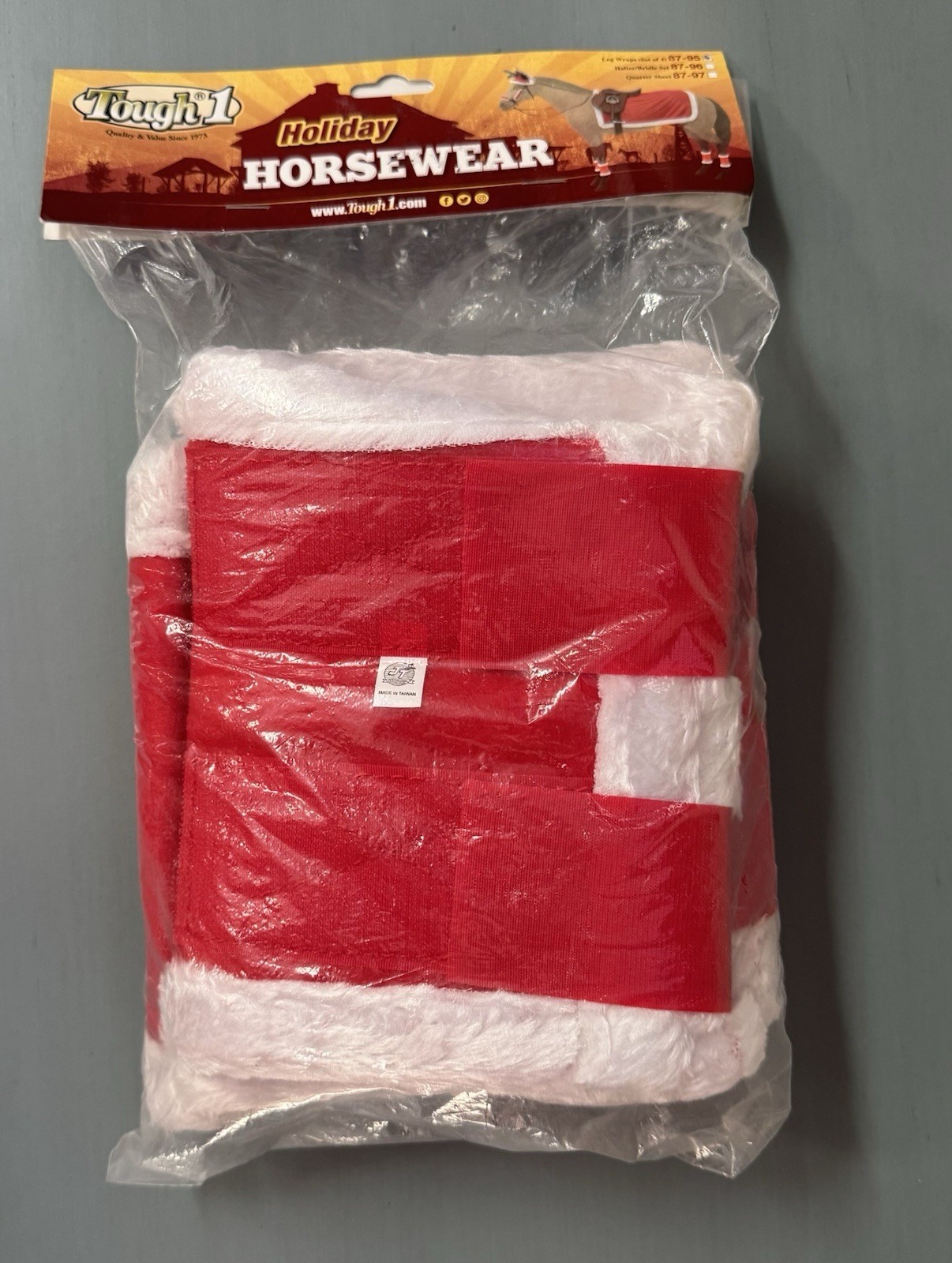 NEW in Package Horse Holiday Wear Christmas Santa Leg Wraps - Set of 4