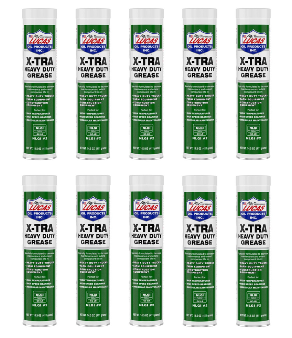 10 Pack Lucas Oil 10301 X-Tra Heavy Duty Grease; (10) 14oz tubes