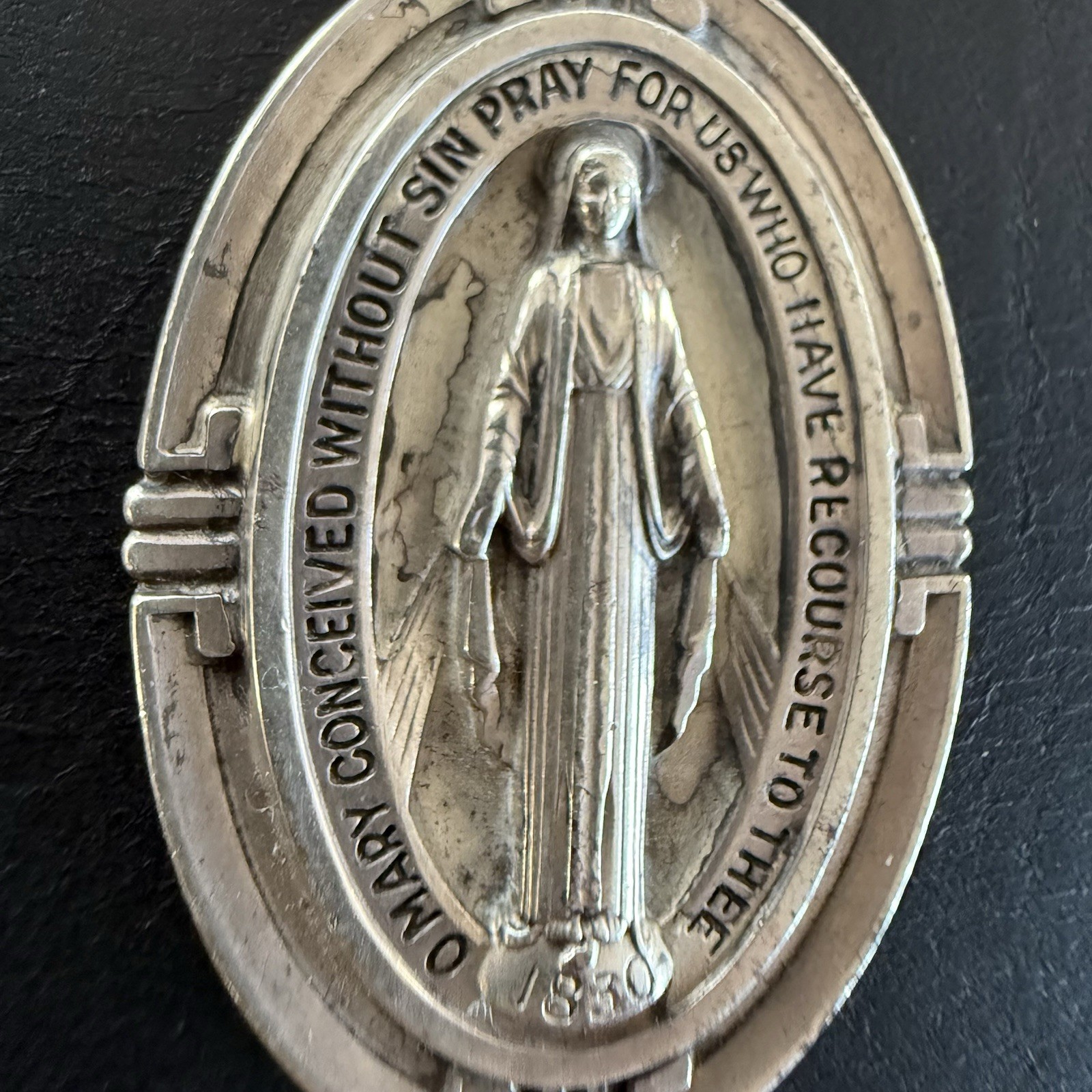 Sterling Silver Miraculous Medal & Infinity Chain 40g 1.4 oz Silver Below Spot