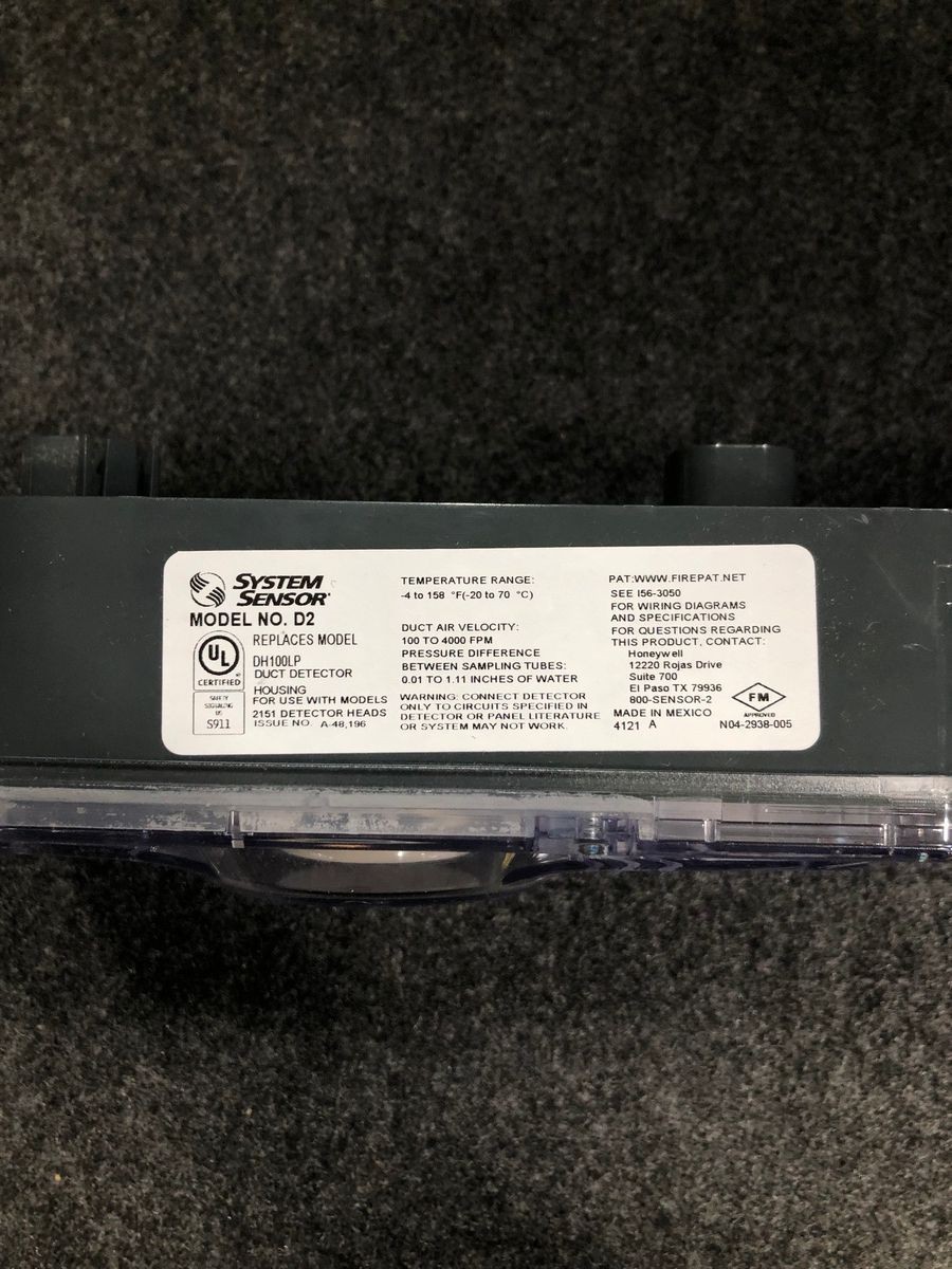 SYSTEM SENSOR 2-Wire D2 Photoelectric Duct Smoke Detector