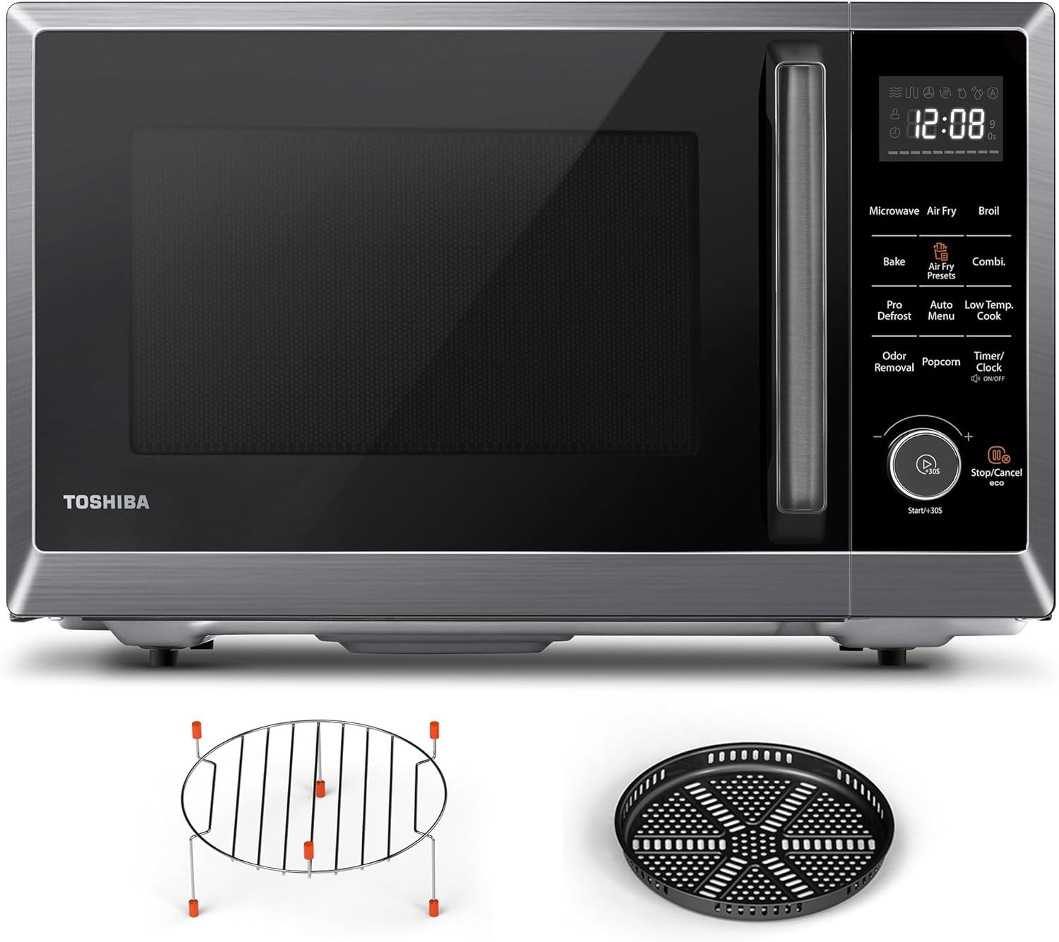 TOSHIBA Air Fryer Combo 8-in-1 Countertop Microwave Oven, with Convection, Broil