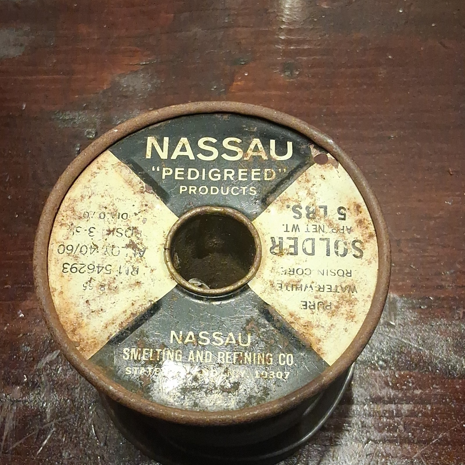 Nassau Pure Waterwhite Rosin Core Solder Wire 0.07 40/60 5 lbs