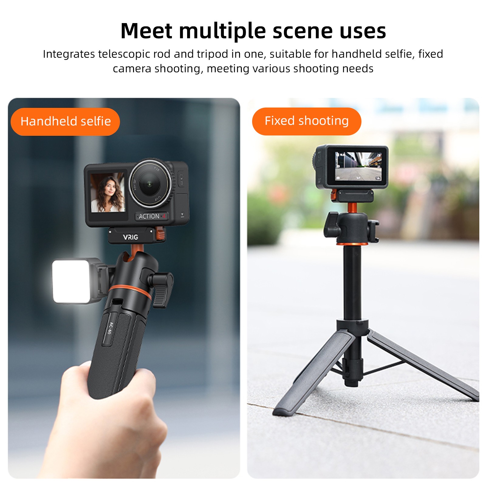 Camolo Portable Selfie Stick Handheld Tripod Stand For DJI Osmo Action 6/5/4 US