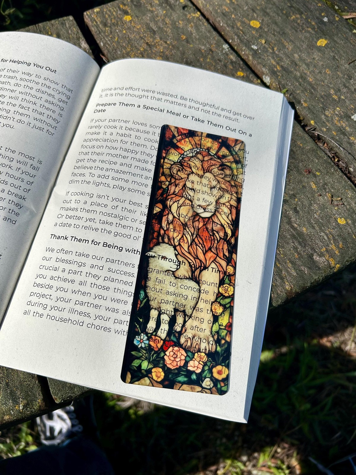 Lion and the Lamb Bookmark – Christian Faith Gift, Biblical Symbolism,