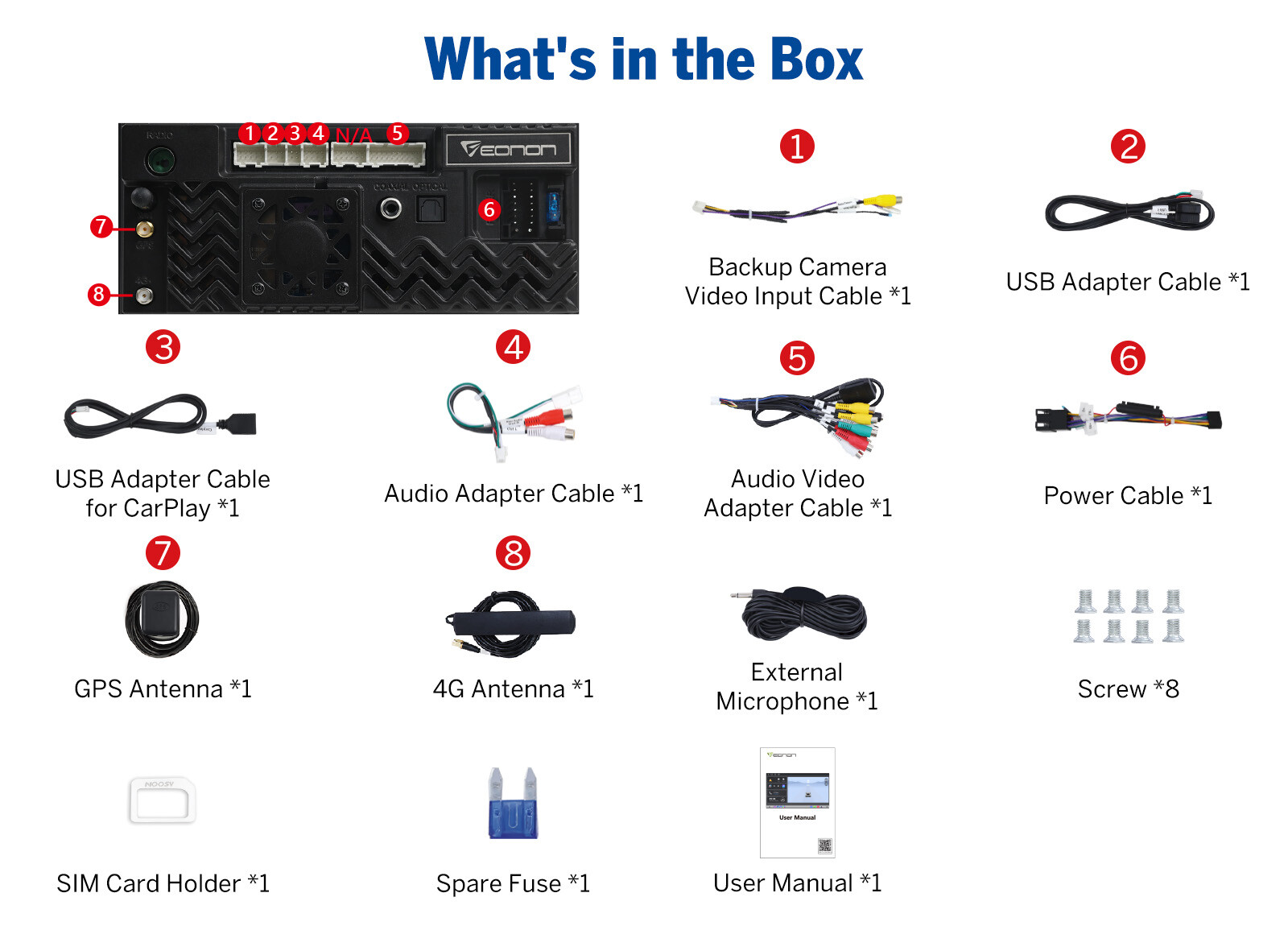 8+128GB Android 13 10.1" QLED Car Radio GPS Stereo CarPlay WiFi 4G LTE Head Unit