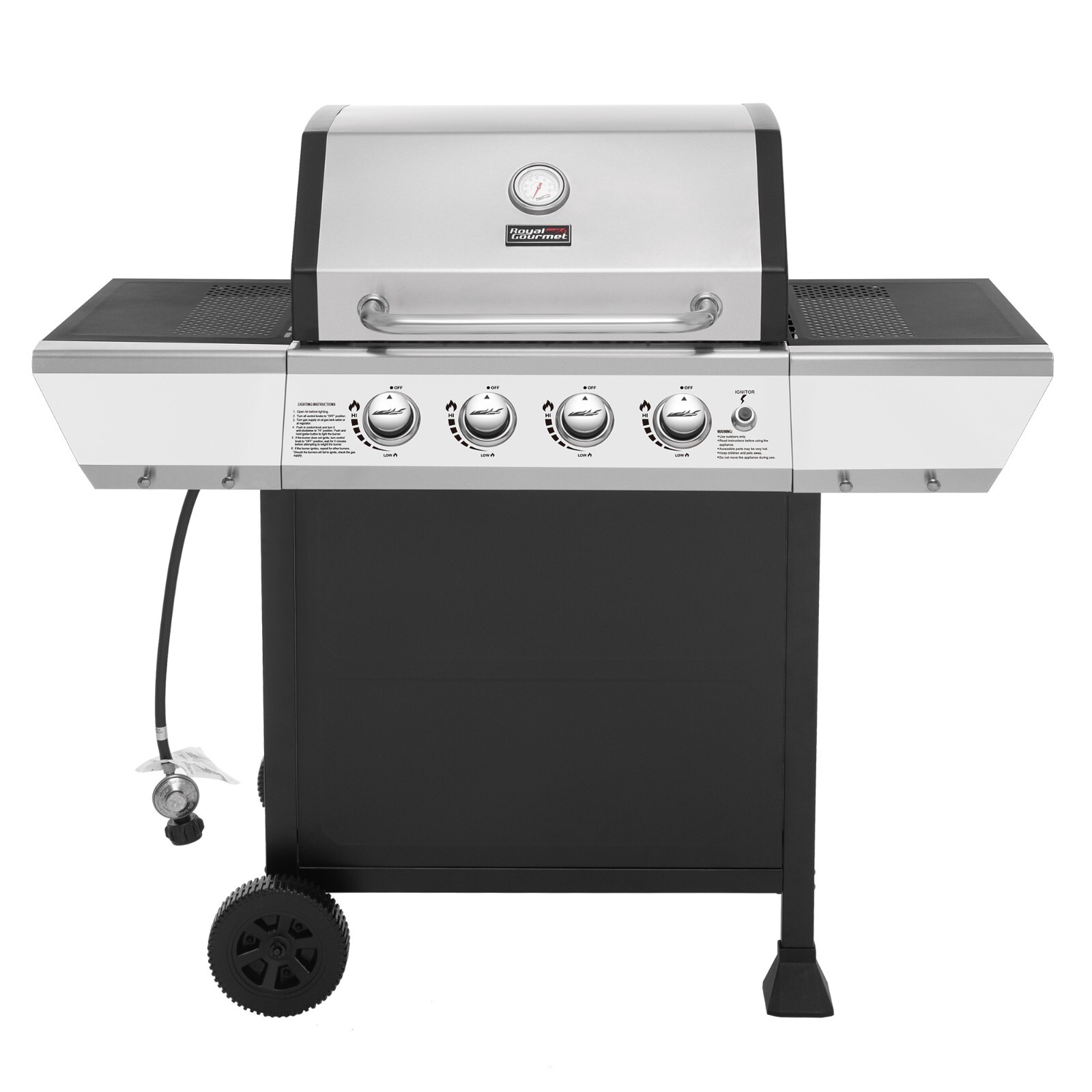 Royal Gourmet 4-Burner Propane Gas Grill with Stainless Steel Upper Lid Outdoor