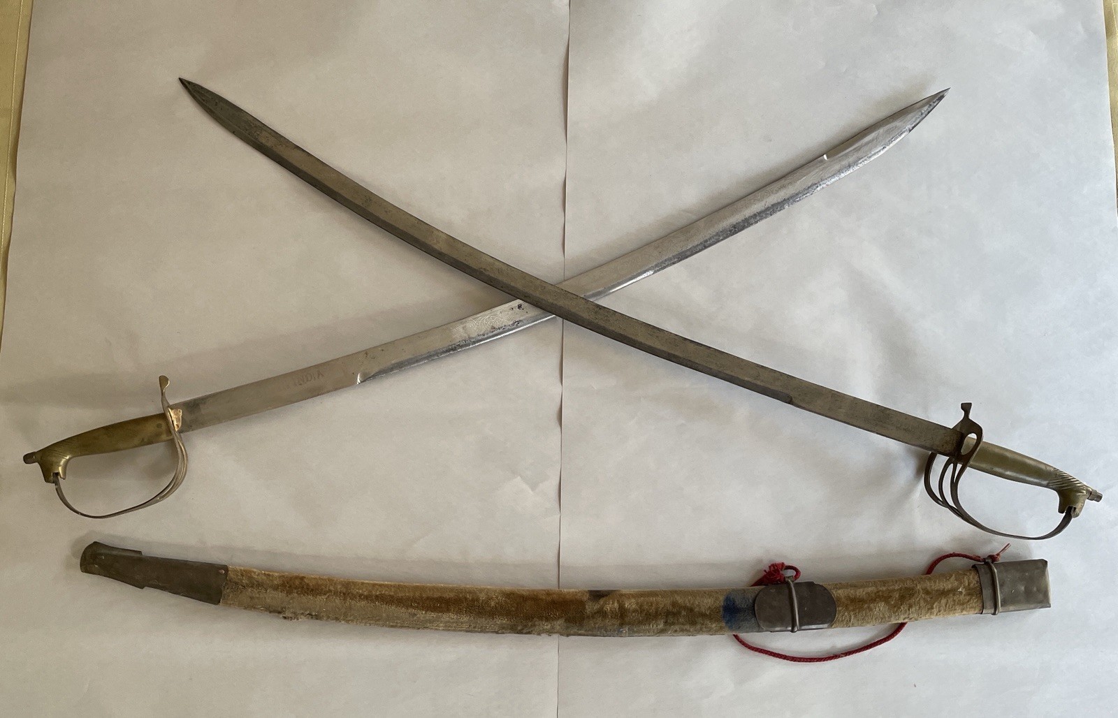 2 Vintage Indian Cavalry Troopers Pattern Saber Swords