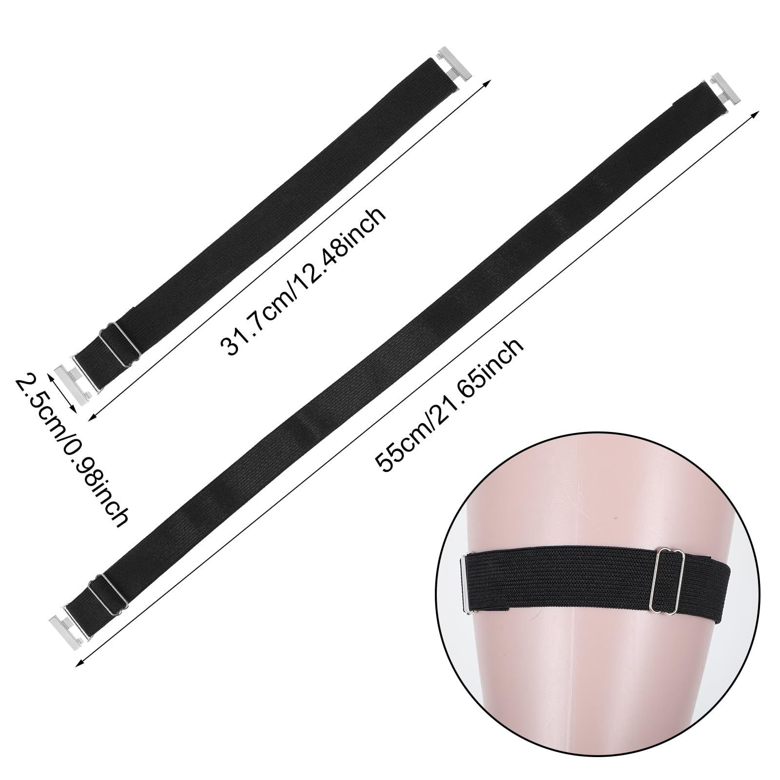 2 Pcs Women's Thigh Garter Belt Adjustable Thigh Garters Belts High Elastic G...