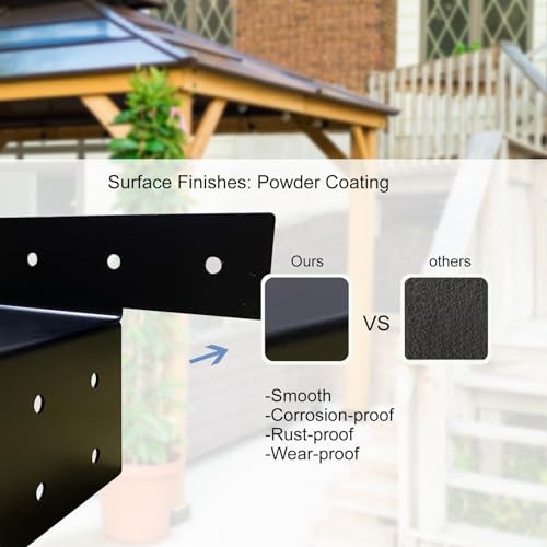 4x4 Wood Post Brackets Black Joist Anchor Connector, New