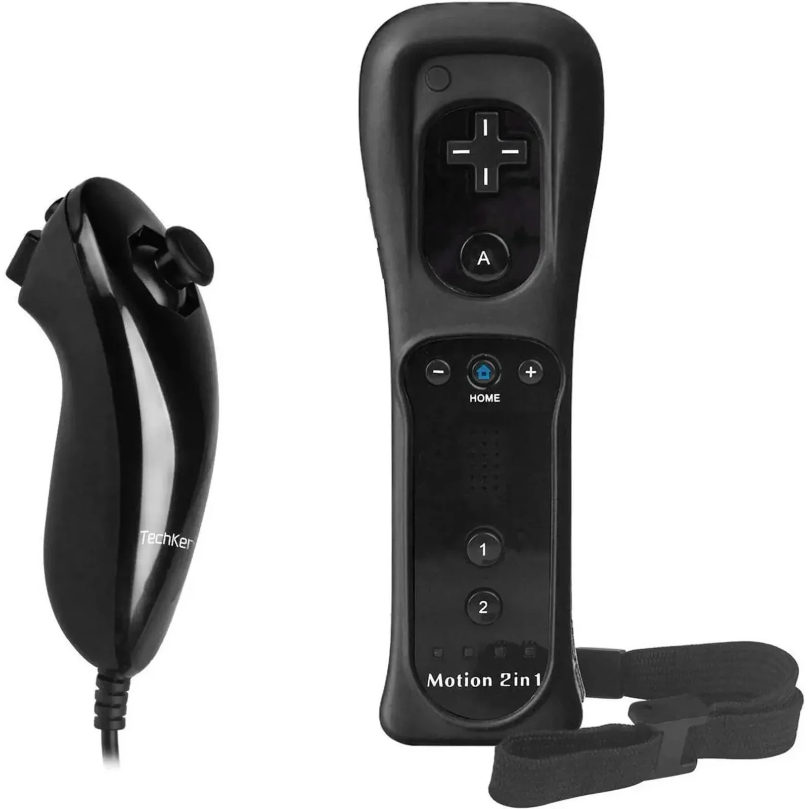2Pack Built-in Motion Plus Wii Remote & Nunchuck Controller for Wii U Console