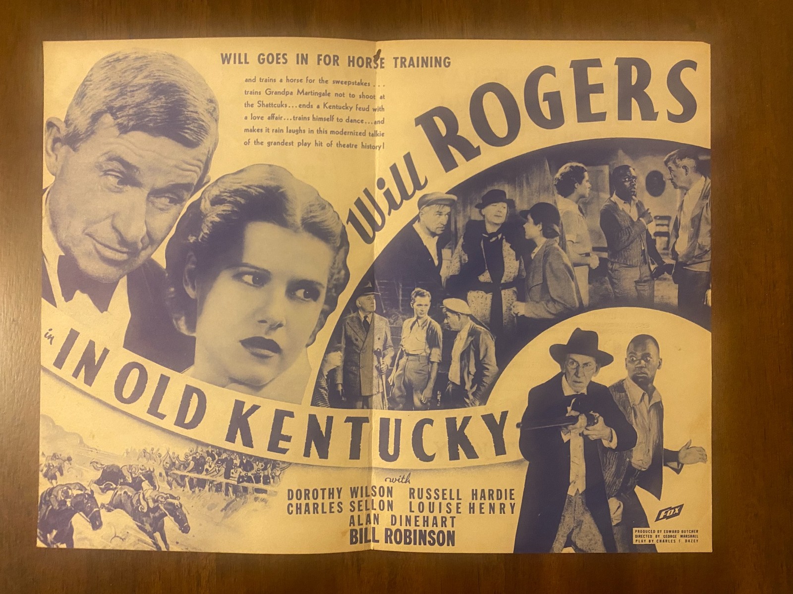 1935 IN OLD KENTUCKY Movie Herald Will Rogers Last Film Vintage Original VG+