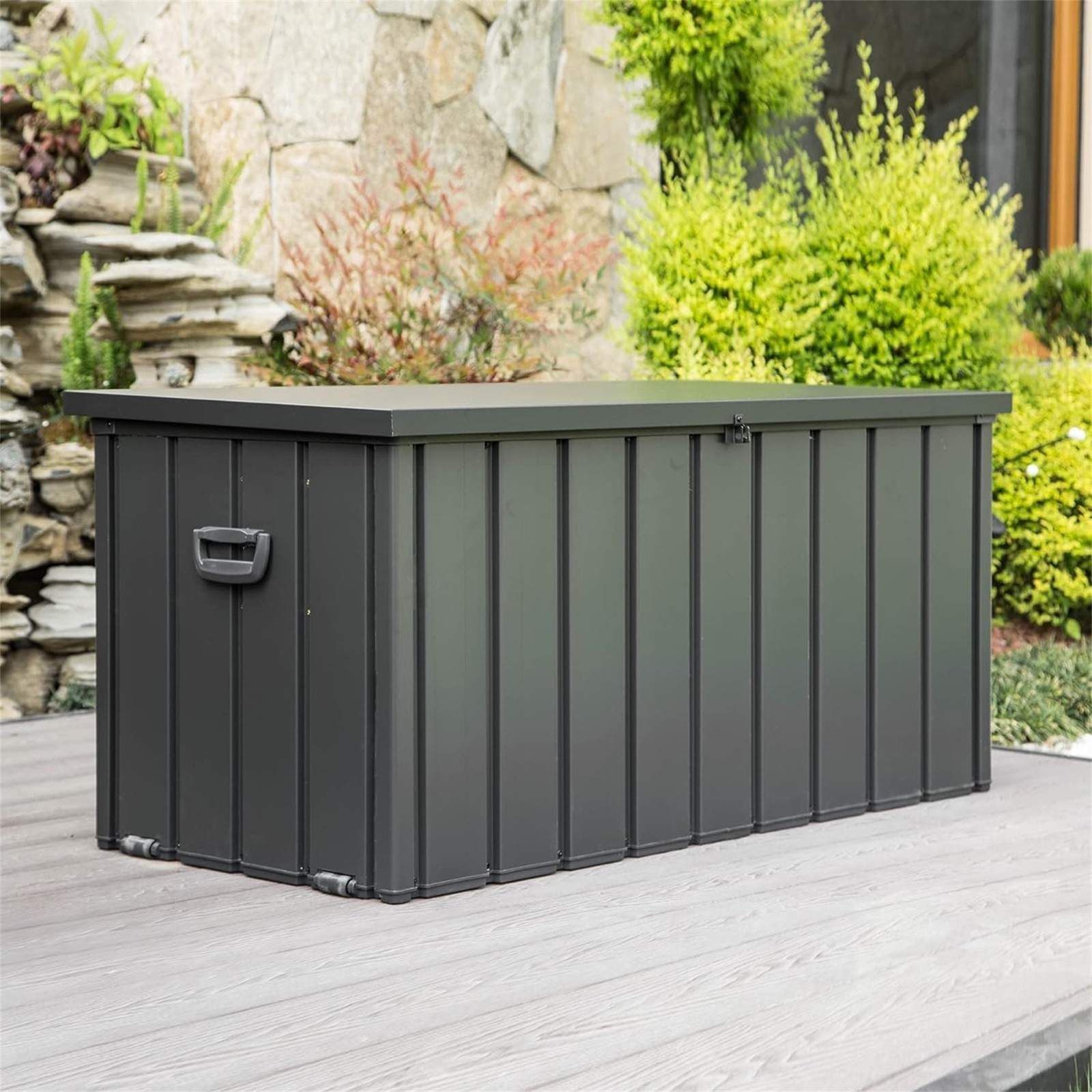 200 Gallon Outdoor Storage Deck Box Waterproof Large Patio Storage Bin Lockable